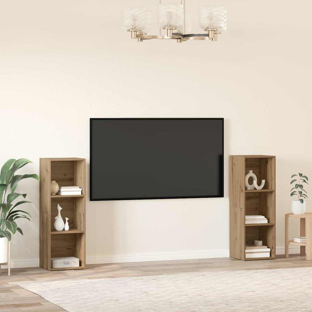 TV Cabinet Set 2 pcs Artisan Oak Engineered Wood