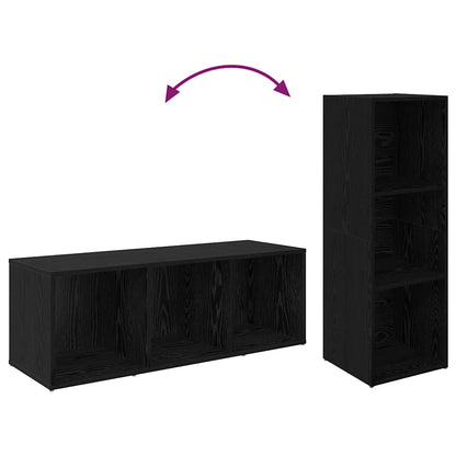 TV Cabinet Set 2 pcs Black Oak 37 x 35 x 107cm Engineered Wood