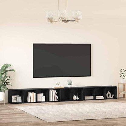 TV Cabinet Set 3 pcs Black Oak 37 x 35 x 107 cm Engineered Wood