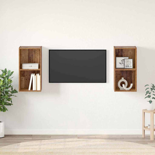 TV Cabinet Set 2 pcs Old Wood Engineered Wood