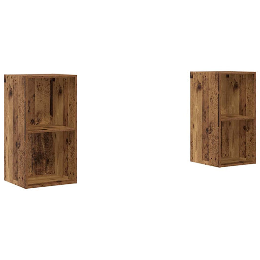 TV Cabinet Set 2 pcs Old Wood Engineered Wood