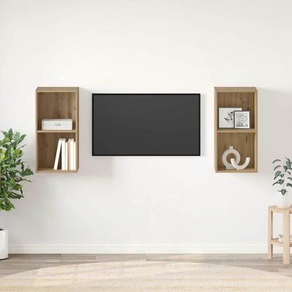TV Cabinet Set 2 pcs Artisan Oak Engineered Wood