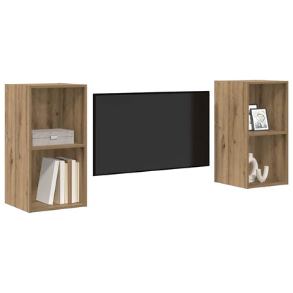 TV Cabinet Set 2 pcs Artisan Oak Engineered Wood