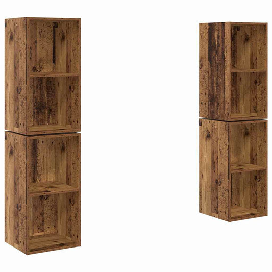 TV Cabinet Set 4 pcs Old Wood Engineered Wood