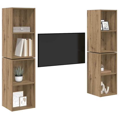 TV Cabinet Set 4 pcs Artisan Oak Engineered Wood