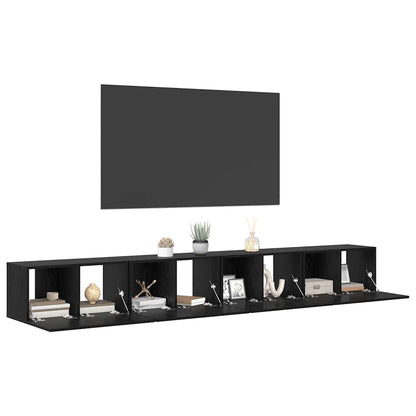 TV Cabinet Set 4 pcs Black Oak 60 x 30 x 30 cm Engineered Wood