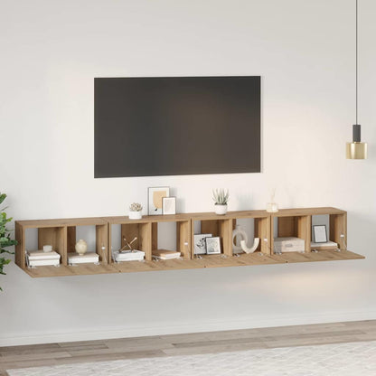 TV Cabinet Set 4 pcs Artisan Oak Engineered Wood