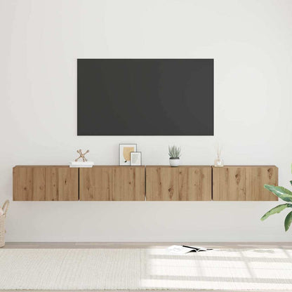 TV Cabinet Set 4 pcs Artisan Oak Engineered Wood