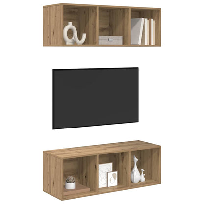 TV Cabinet Set 2 pcs Artisan Oak Engineered Wood