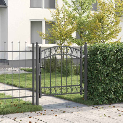 Fence Gate EMMEN 100 x 100 cm Powder-coated steel Grey Lockable