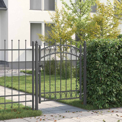 Fence Gate with Spikes EMMEN 125 x 100 cm Powder-coated steel