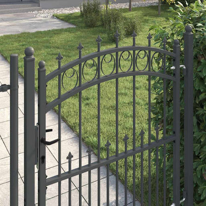 Fence Gate with Spikes EMMEN 150 x 100 cm Powder-coated steel