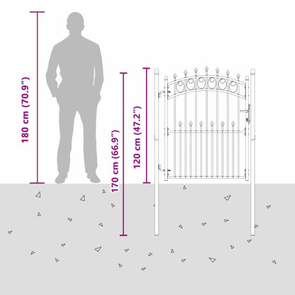 Fence Gate with Spikes EMMEN 150 x 100 cm Powder-coated steel
