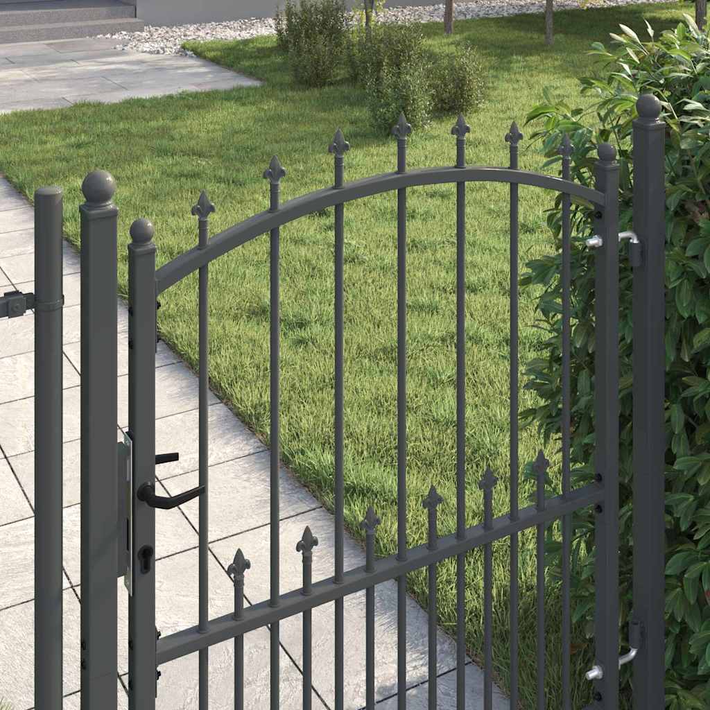 Fence Gate with Spikes EMMEN 125 x 100 cm Powder-coated steel