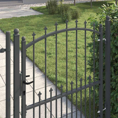 Fence Gate with Spikes EMMEN 125 x 100 cm Powder-coated steel