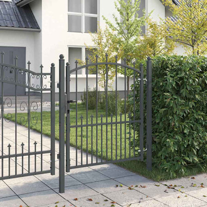 Fence Gate with Spikes EMMEN 125 x 100 cm Powder-coated steel