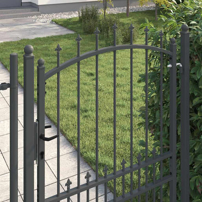 Fence Gate with Spikes EMMEN 170 x 100 cm Powder-coated steel