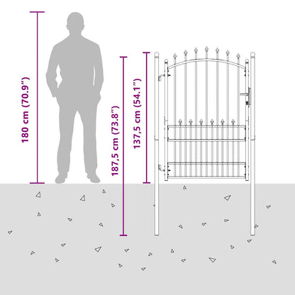 Fence Gate with Spikes EMMEN 170 x 100 cm Powder-coated steel
