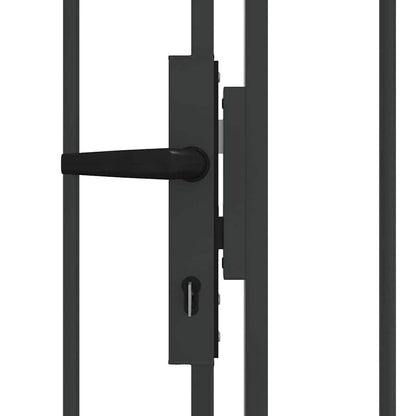 Fence Gate ASSEN 301 x 200 cm Steel Grey Lockable