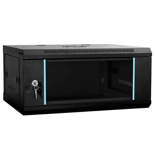 Network Cabinet with Storage Black 60 x 35 x 28 cm Steel