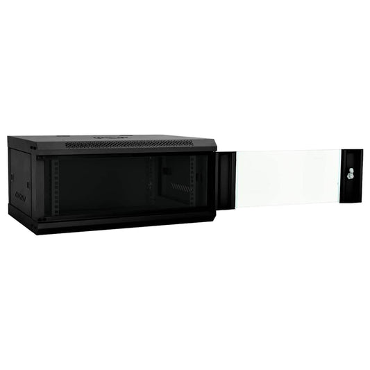 Network Cabinet with Storage Black 60 x 35 x 28 cm Steel
