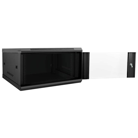 Network Cabinet with Storage Black 60 x 60 x 35 cm Steel