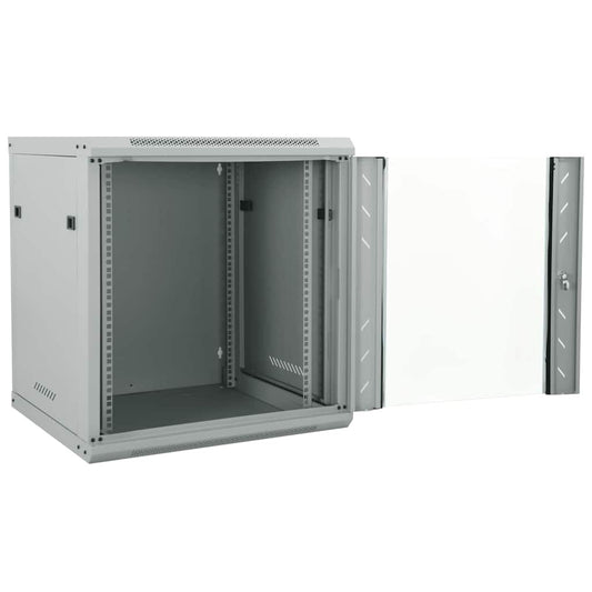 Network Cabinet with Storage Grey 60 x 45 x 65 cm Steel