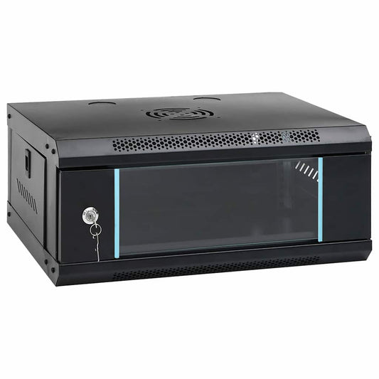 Network Cabinet with Storage Black 53 x 35 x 21 cm Steel