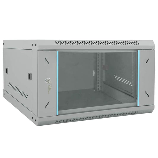 Network Cabinet with Storage Grey 53 x 60 x 30 cm Steel