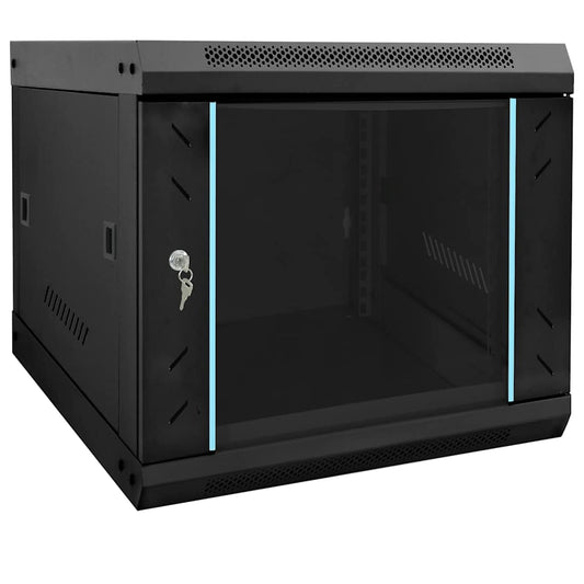 Network Cabinet with Storage Black 53 x 60 x 45 cm Steel