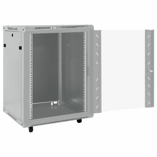 Network Cabinet with Storage Grey 60 x 60 x 80 cm Steel