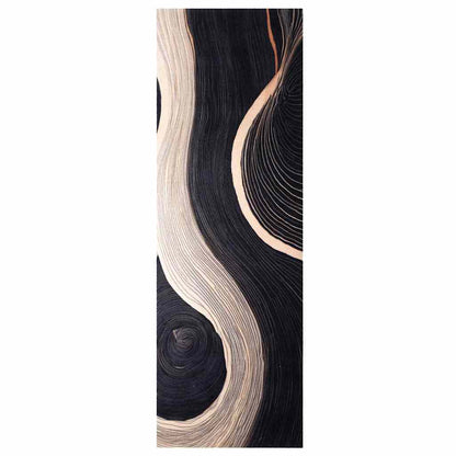 Kitchen Rug Art Deco Black 180 x 60 cm Velvet