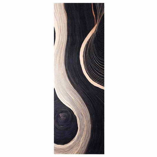 Kitchen Rug Art Deco Black 180 x 60 cm Velvet