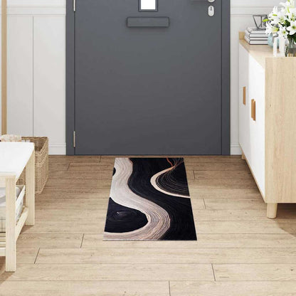Kitchen Rug Art Deco Black 150 x 45 cm Velvet