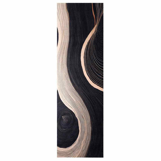 Kitchen Rug Art Deco Black 150 x 45 cm Velvet