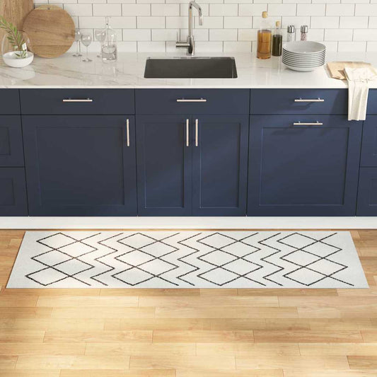 Kitchen Rug White 180 x 60 cm Velvet