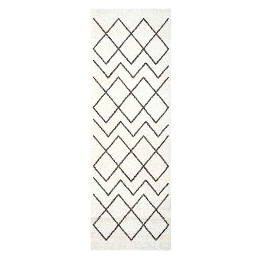 Kitchen Rug White 180 x 60 cm Velvet