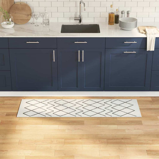Kitchen Rug White 150 x 45 cm Velvet