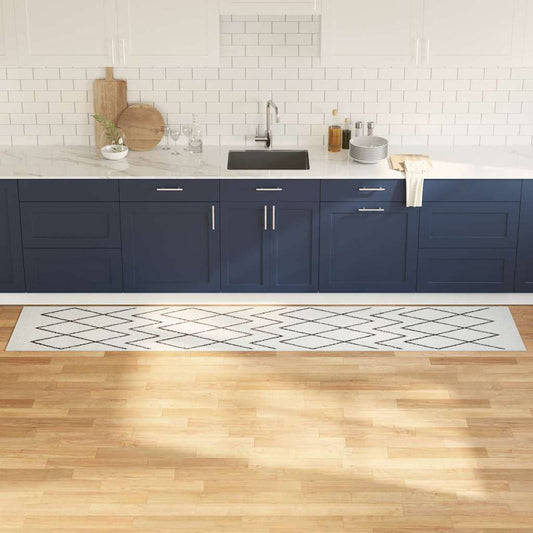Kitchen Rug White 300 x 60 cm Velvet