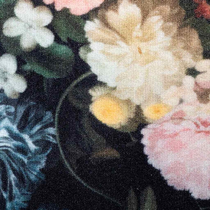 Kitchen Rug Floral Black 300 x 60 cm Velvet