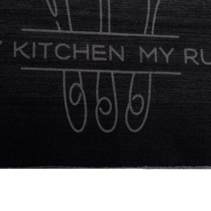 Kitchen Rug Cutlery Black 180 x 60 cm Velvet