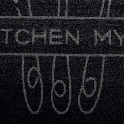 Kitchen Rug Cuttlery Black 150 x 45 cm Velvet