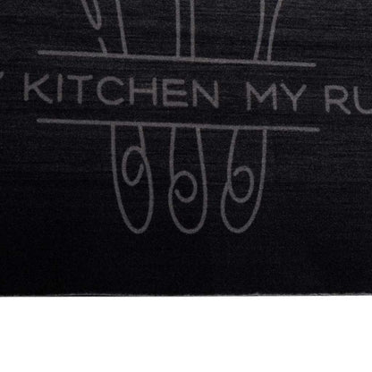 Kitchen Rug Cutlery Black 300 x 60 cm Velvet