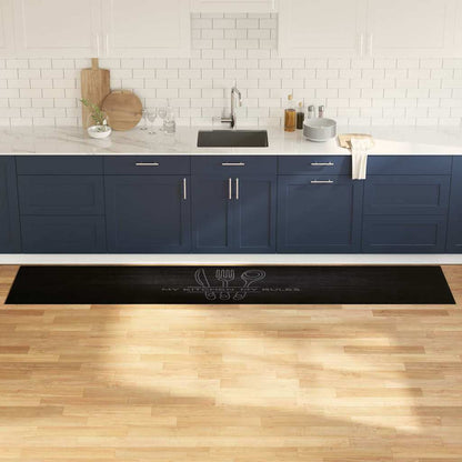 Kitchen Rug Cutlery Black 300 x 60 cm Velvet