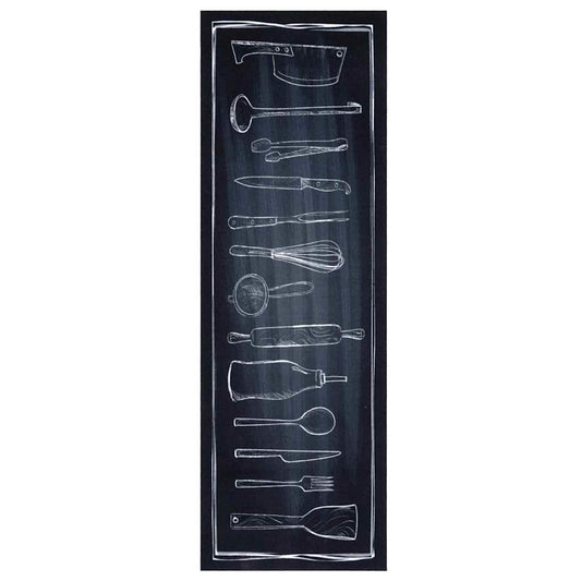 Kitchen Rug Toile Black 180 x 60 cm Velvet