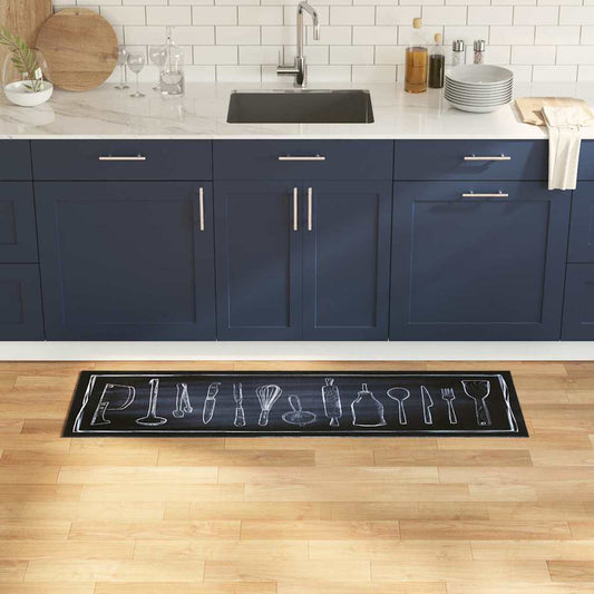Kitchen Rug Toile Black 150 x 45 cm Velvet