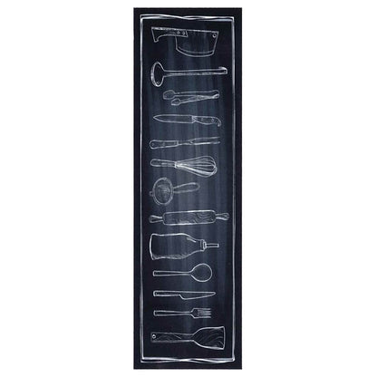 Kitchen Rug Toile Black 150 x 45 cm Velvet