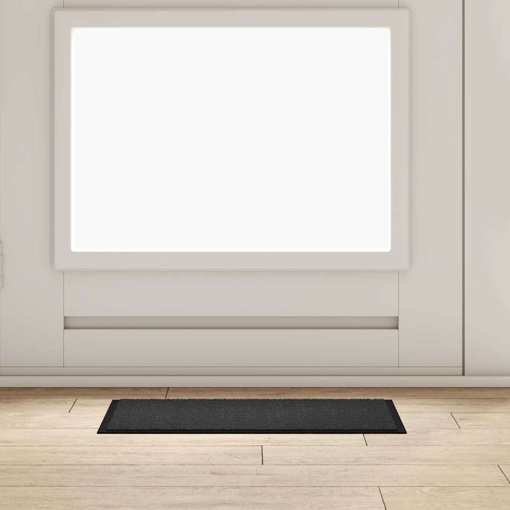 Door Mat Anthracite 60 x 40 x 1.2 cm Teddy Fabric