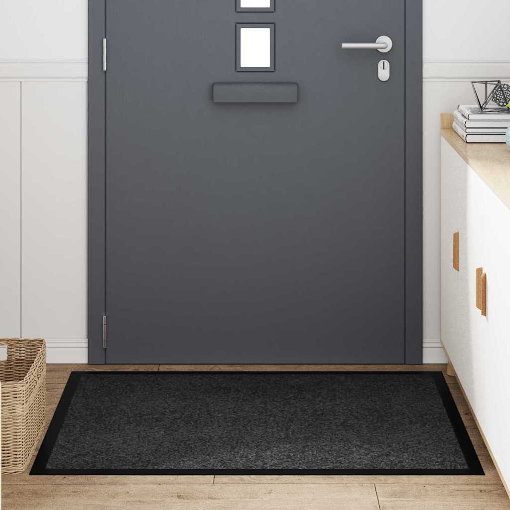 Door Mat Anthracite 120 x 80 x 1.2 cm Teddy Fabric