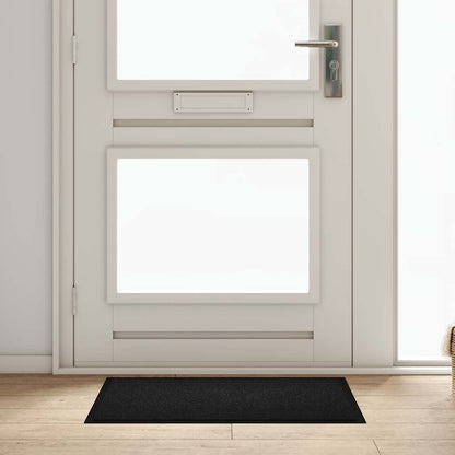 Door Mat Black 80 x 60 x 1.2 cm Teddy Fabric